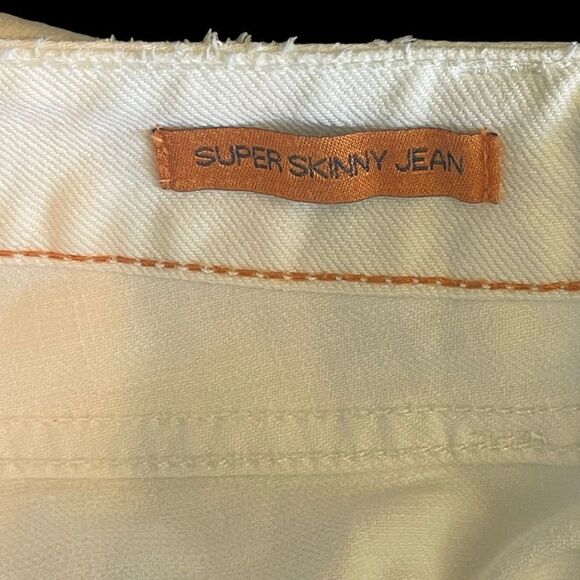 Tori Burch Mid Rise Super Skinny. White Jeans Sz 29 - Picture 7 of 7